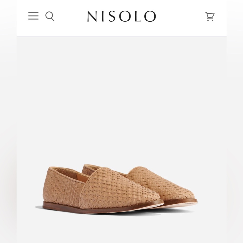 NIB Nisolo Mara Woven Slip On Woven Almond Size 11